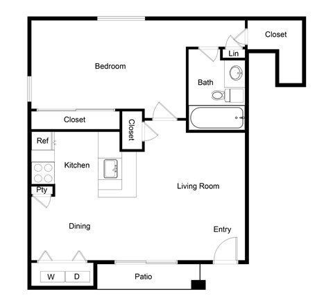 Palencia Apartments in Dallas, Texas One Bedroom Floor Plan